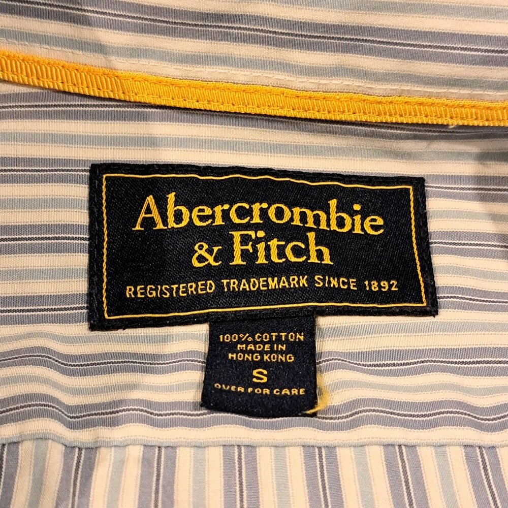 Abercrombie & Fitch Men's Small Long Sleeve Button Down Striped Shirt - Picture 2 of 11
